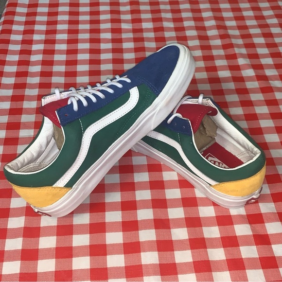 Vans Men-Women Yacht Club Old Skool Sneakers Blu Green Yellow Red size 9.5W - Picture 9 of 12